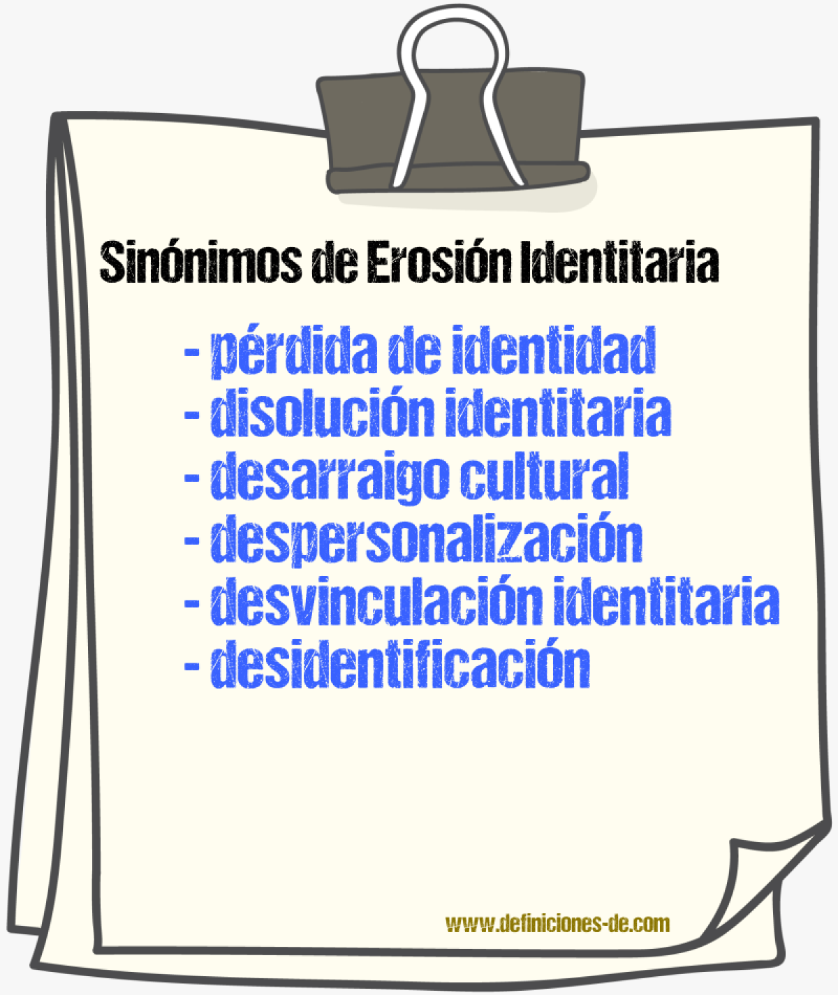 Sinónimos de erosión identitaria