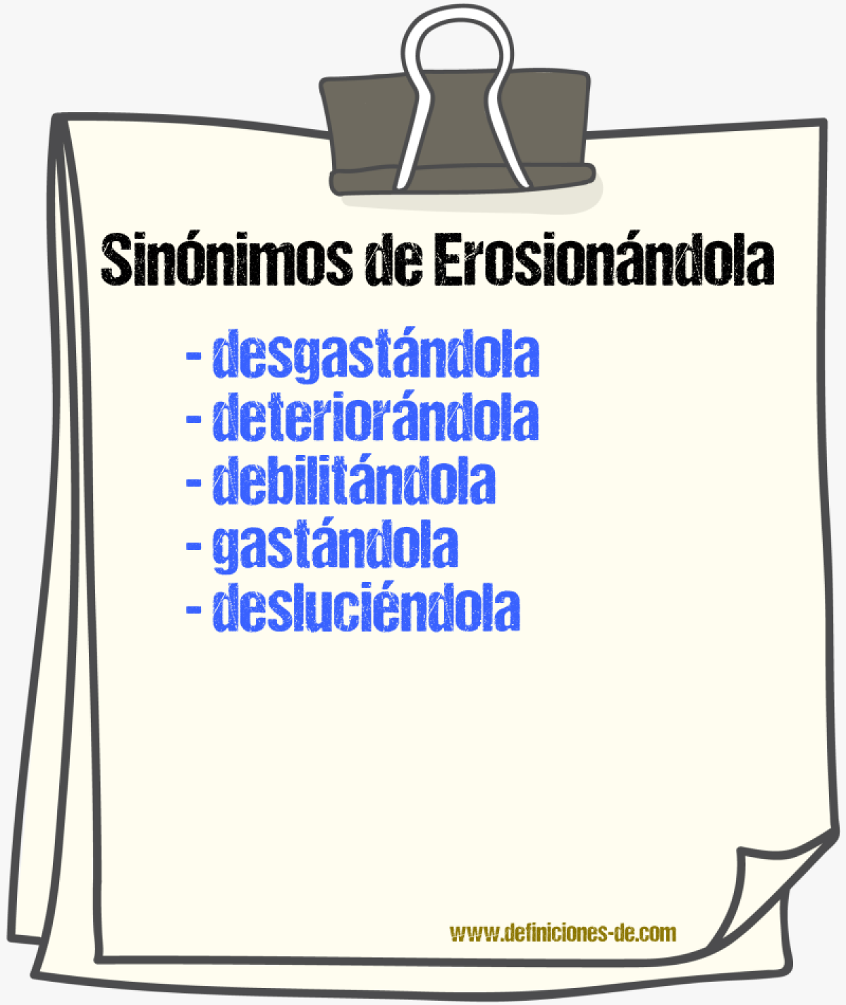 Sinónimos de erosionándola
