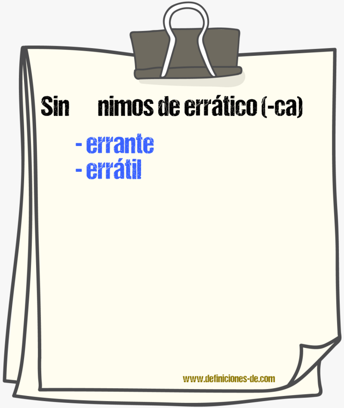 Sinnimos de errtico