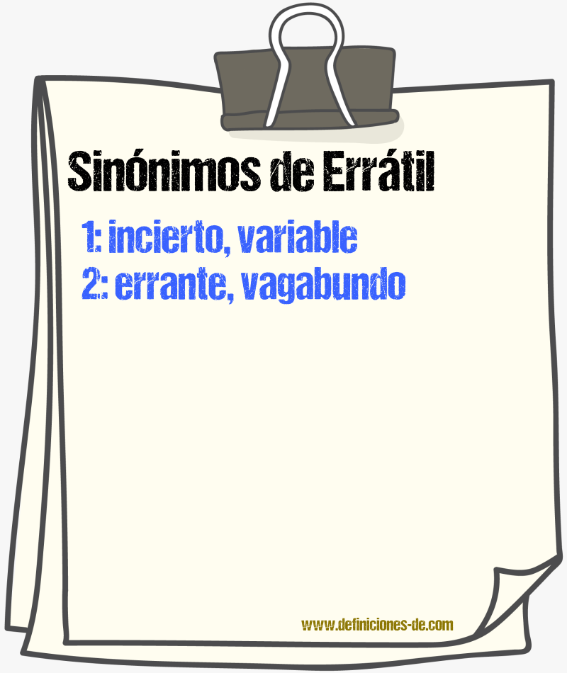 Sinnimos de errtil