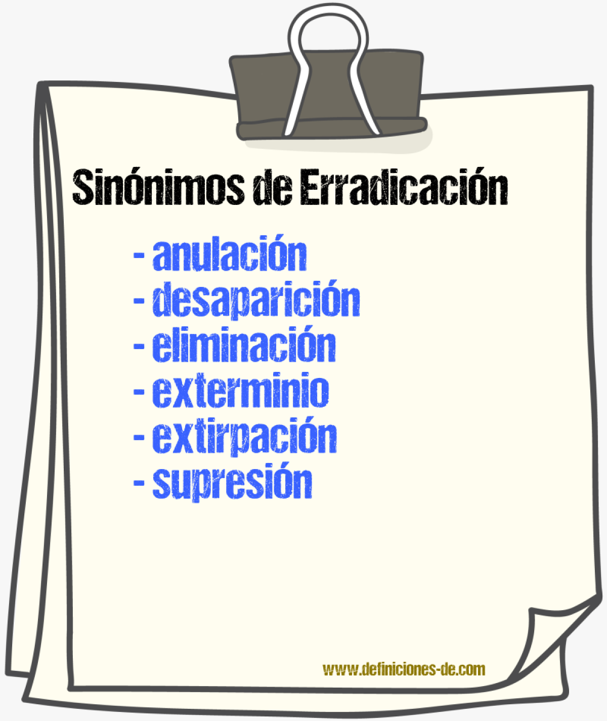 Sinnimos de erradicacin