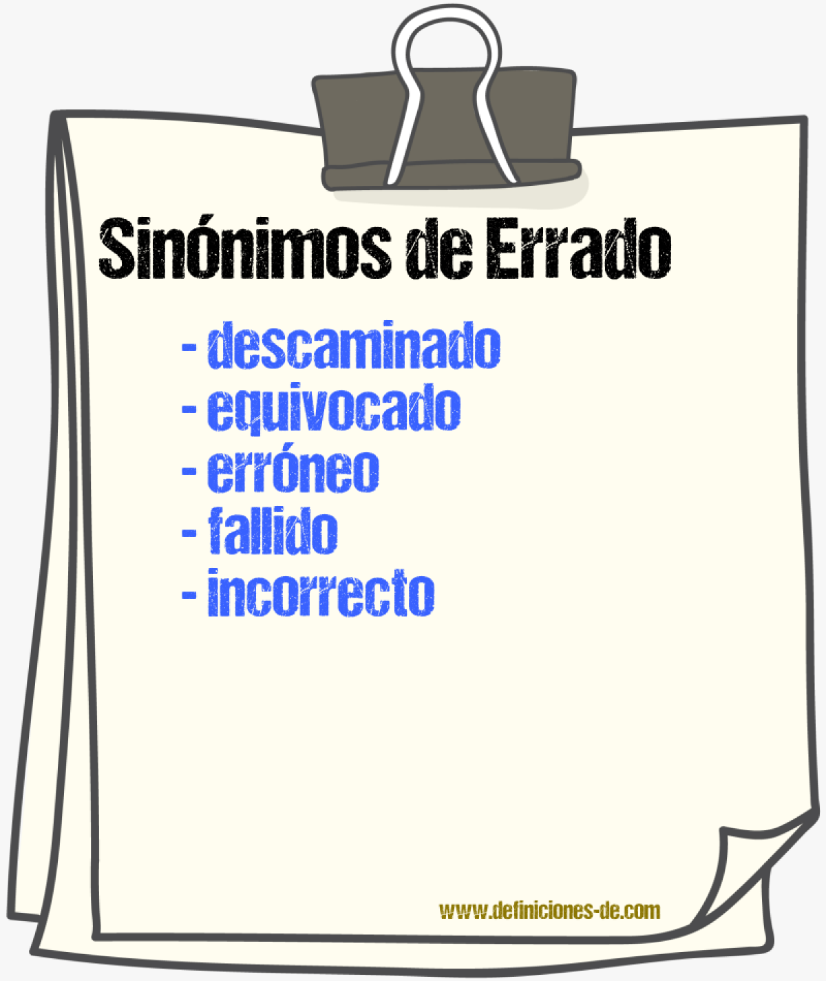 Sinnimos de errado