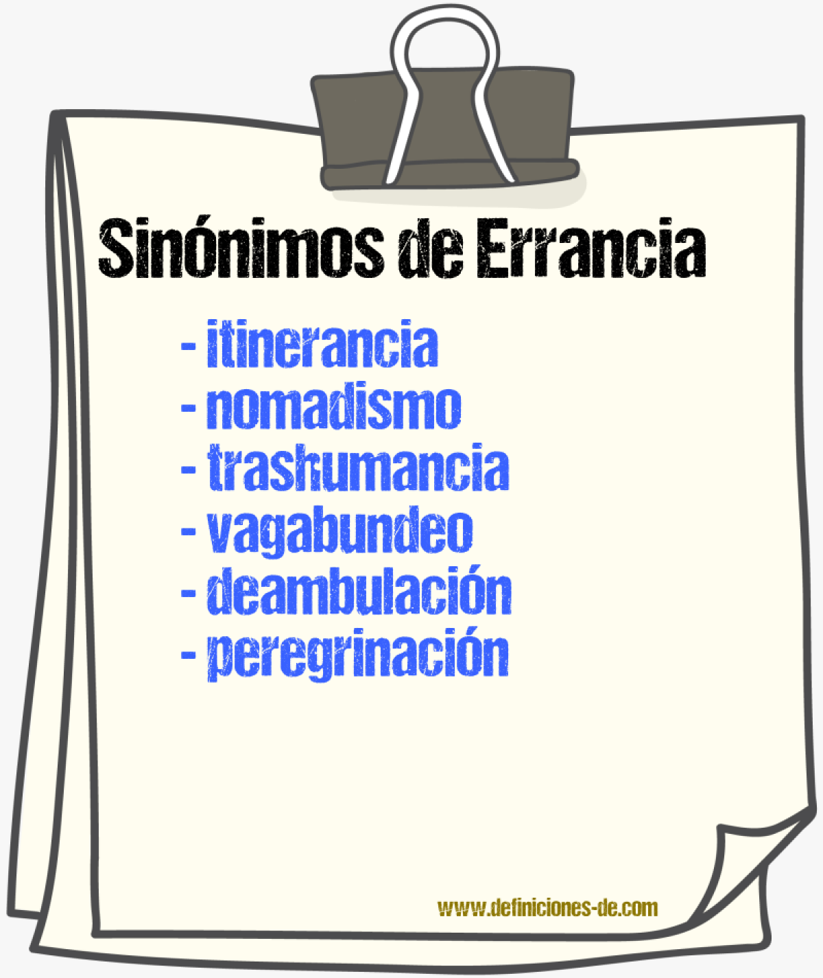 Sinónimos de errancia