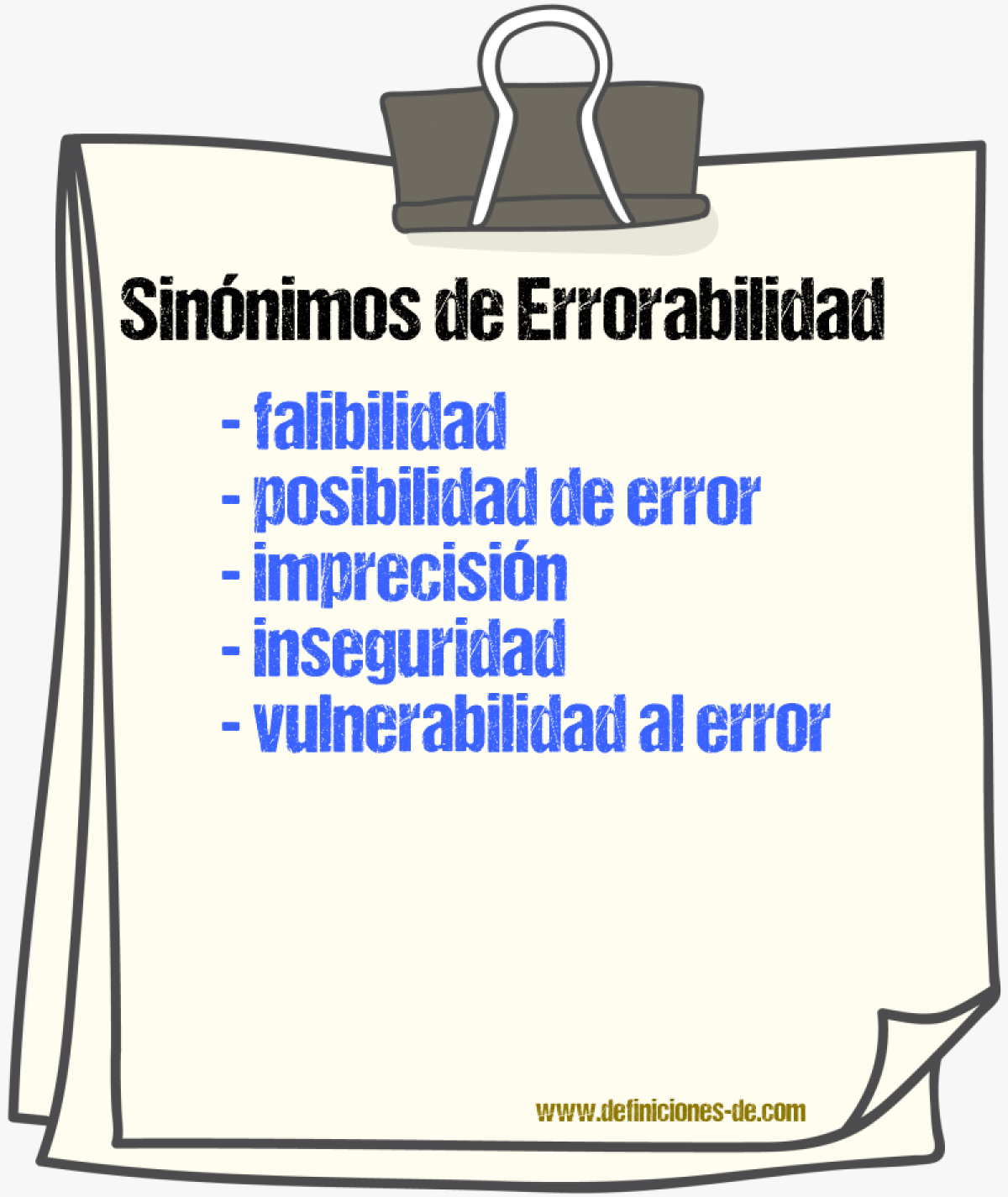 Sinónimos de errorabilidad
