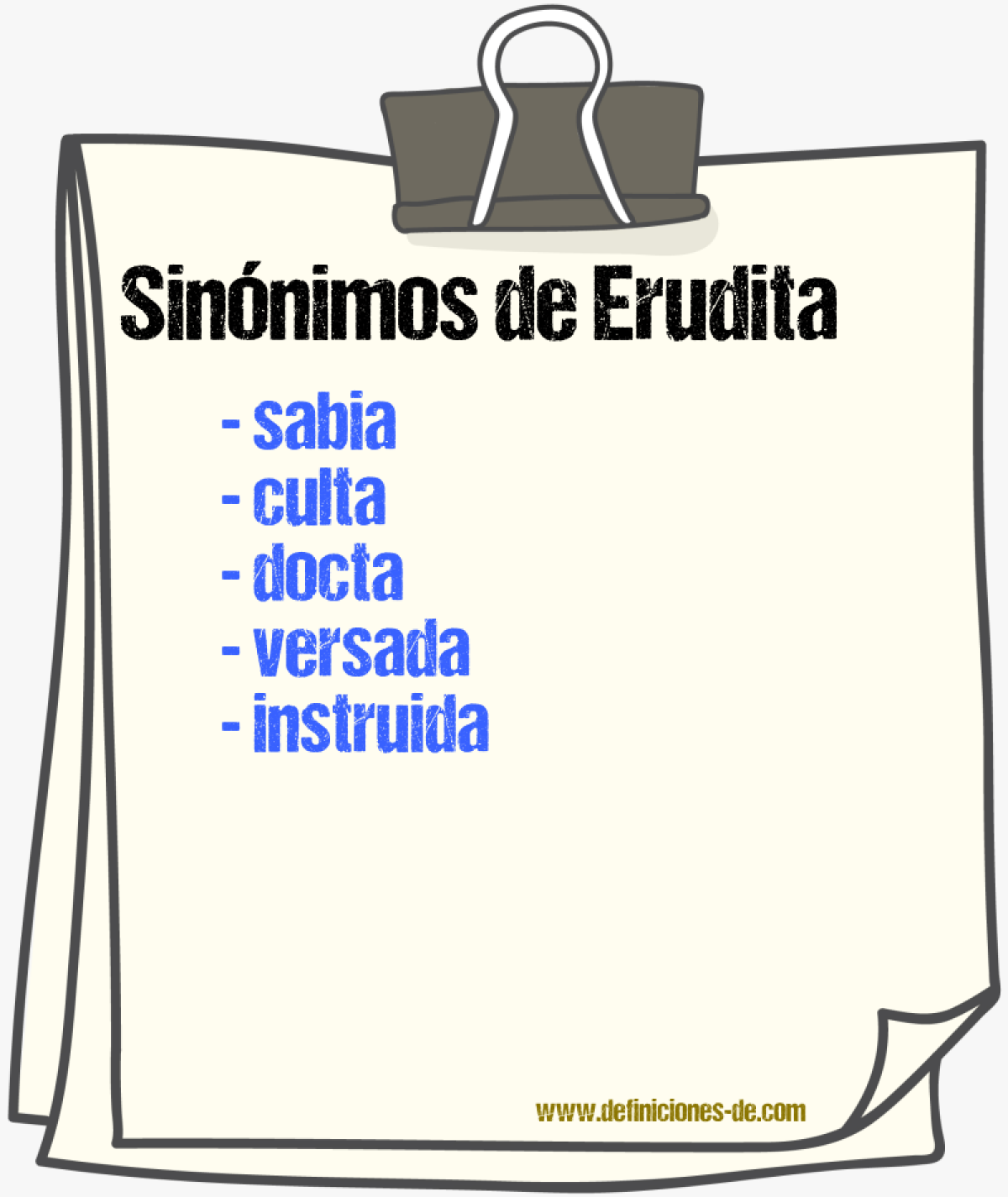 Sinónimos de erudita