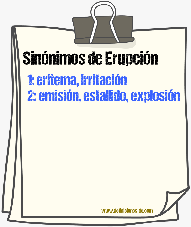 Sinnimos de erupcin