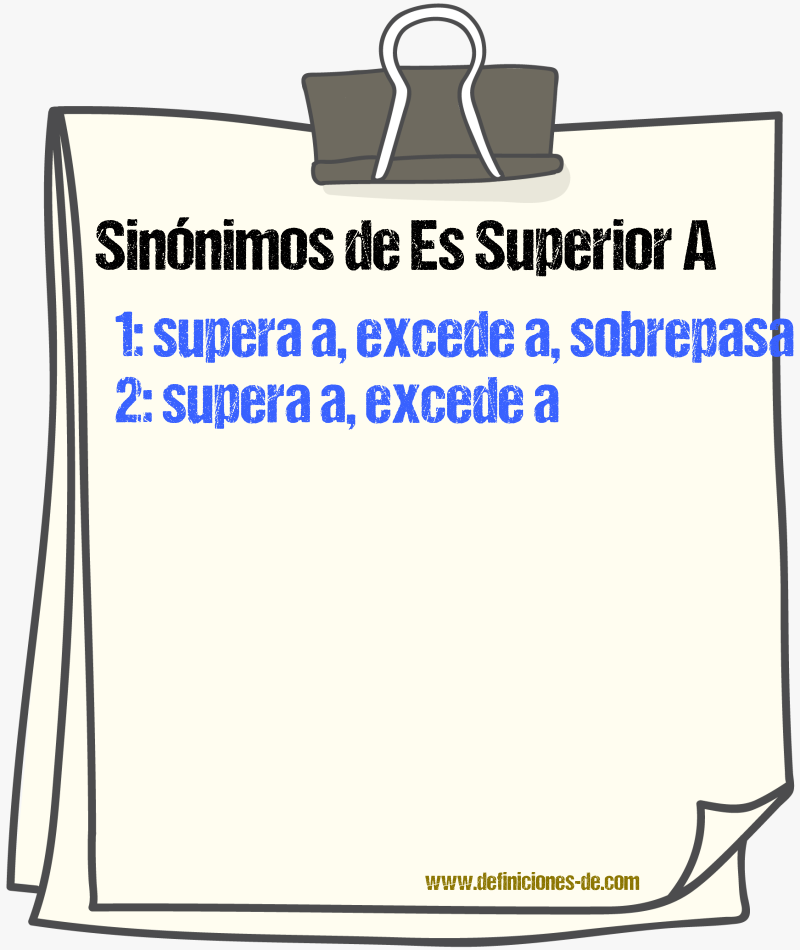 Sinónimos de es superior a