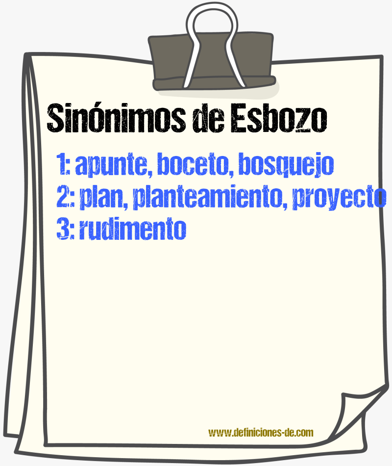 Sinnimos de esbozo