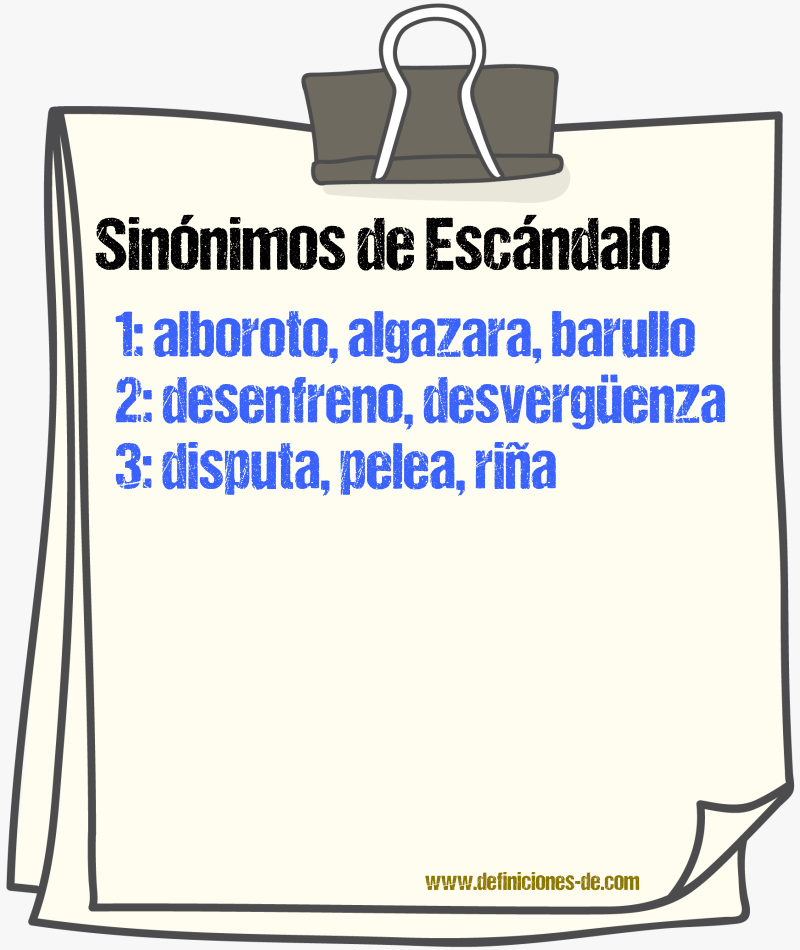 Sinnimos de escndalo