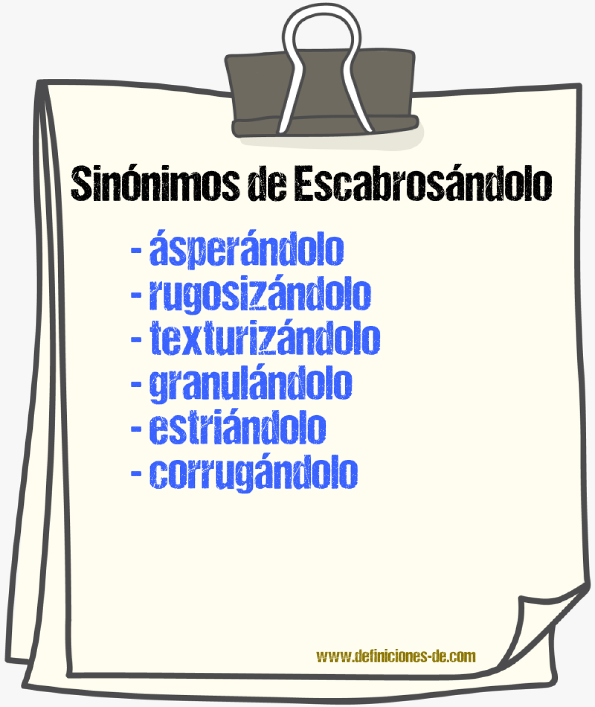Sinónimos de escabrosándolo