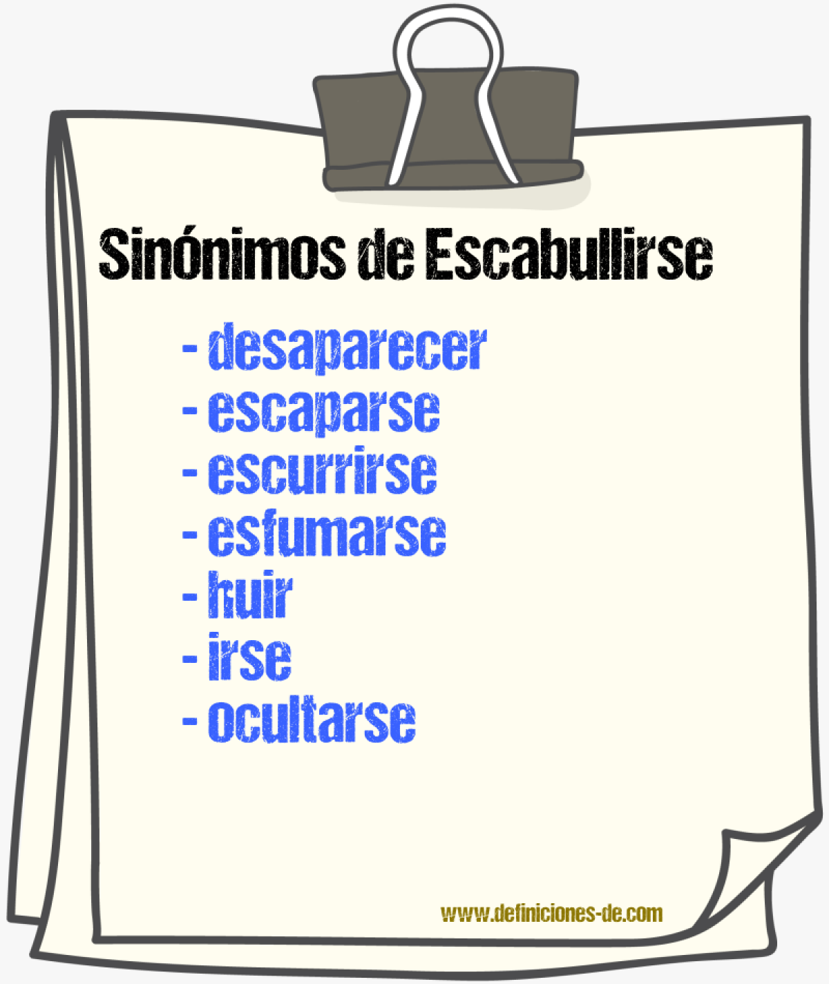 Sinnimos de escabullirse