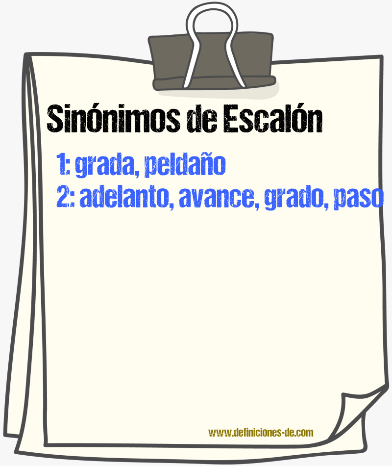 Sinnimos de escaln