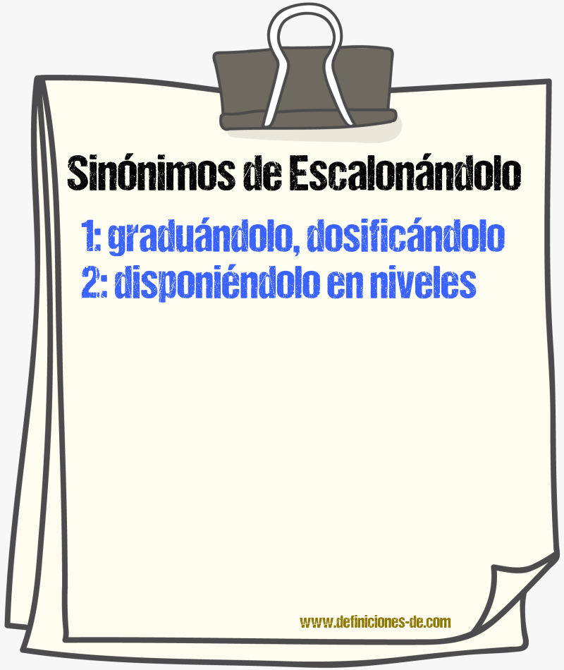 Sinónimos de escalonándolo