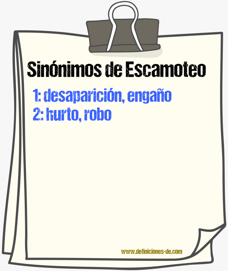 Sinnimos de escamoteo