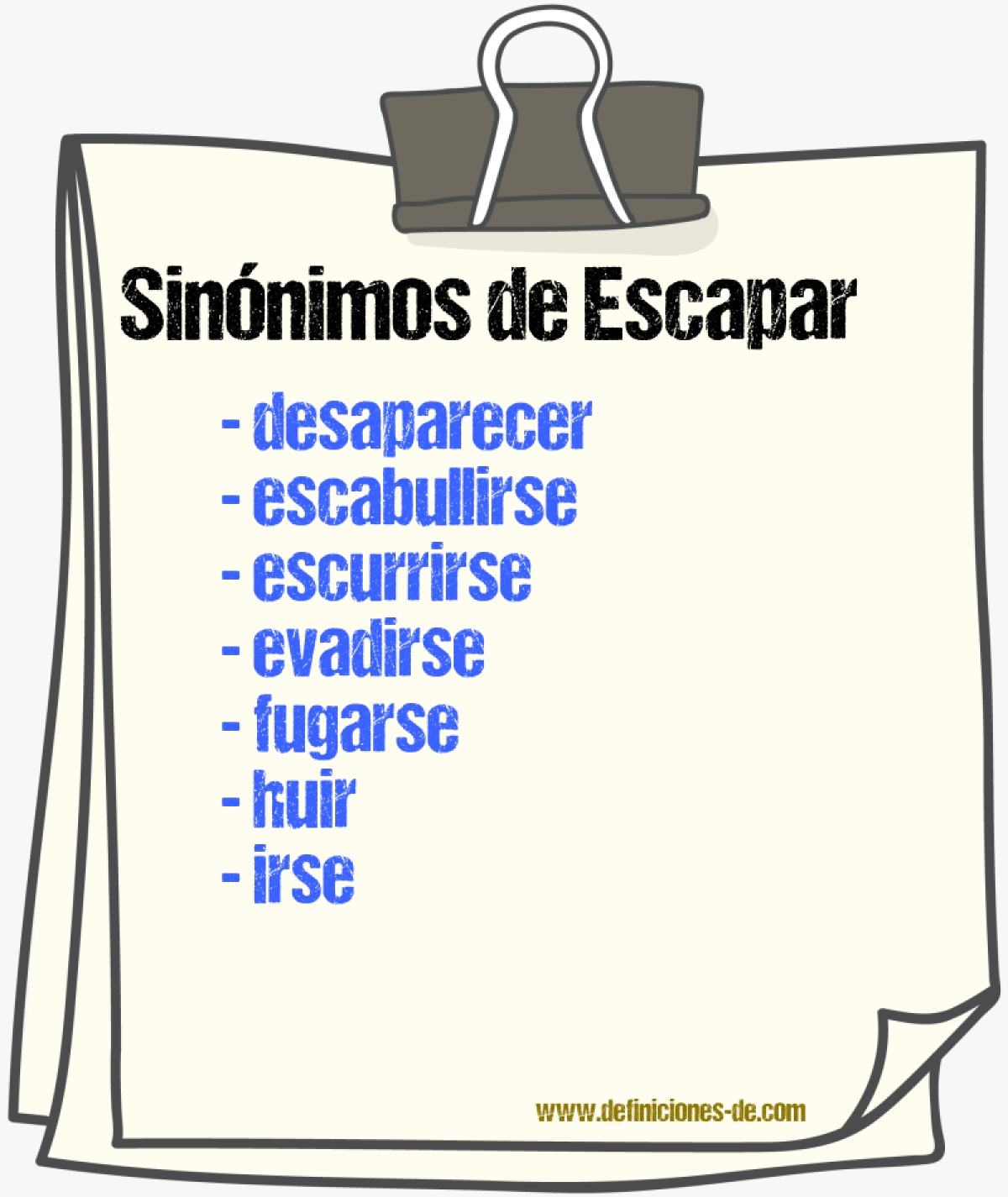 Sinnimos de escapar