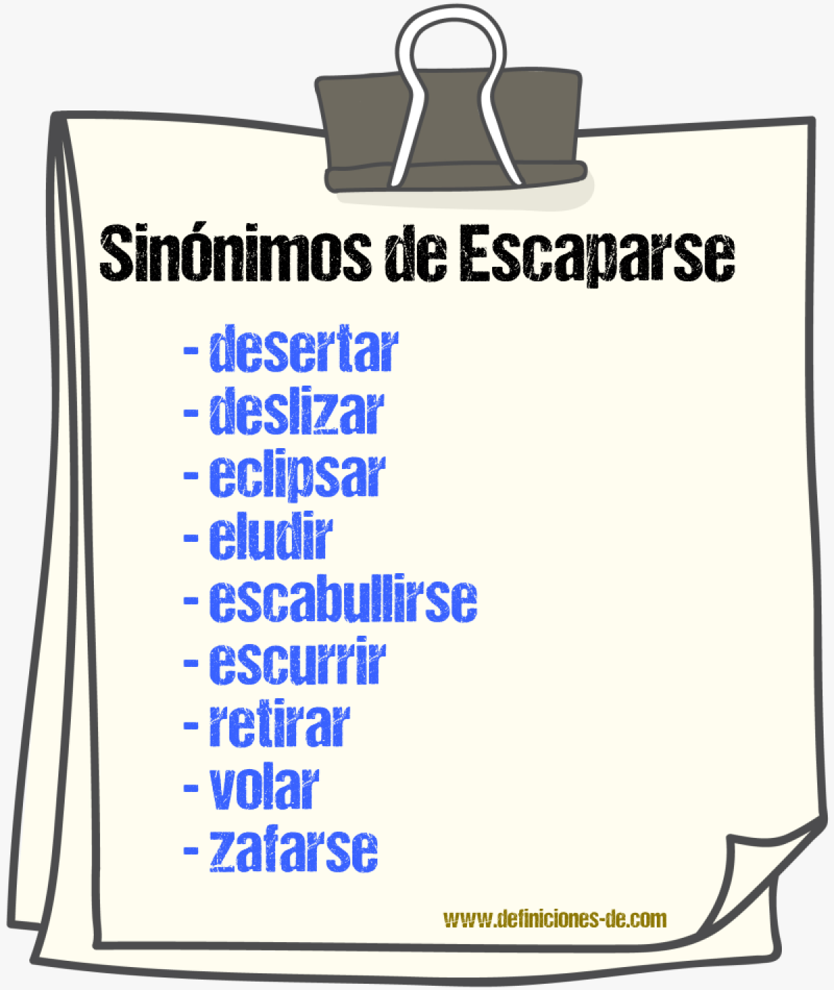 Sinnimos de escaparse