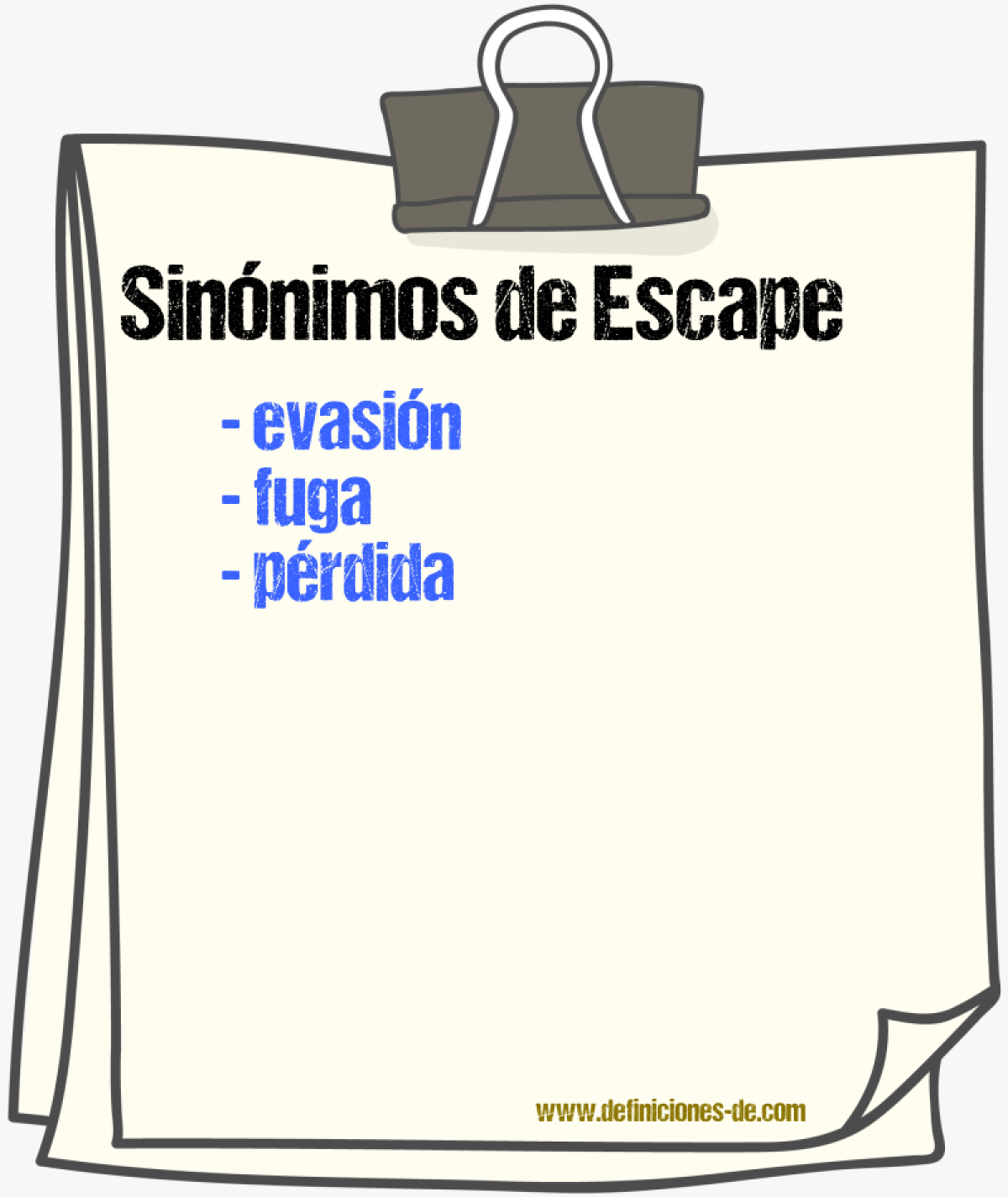 Sinnimos de escape