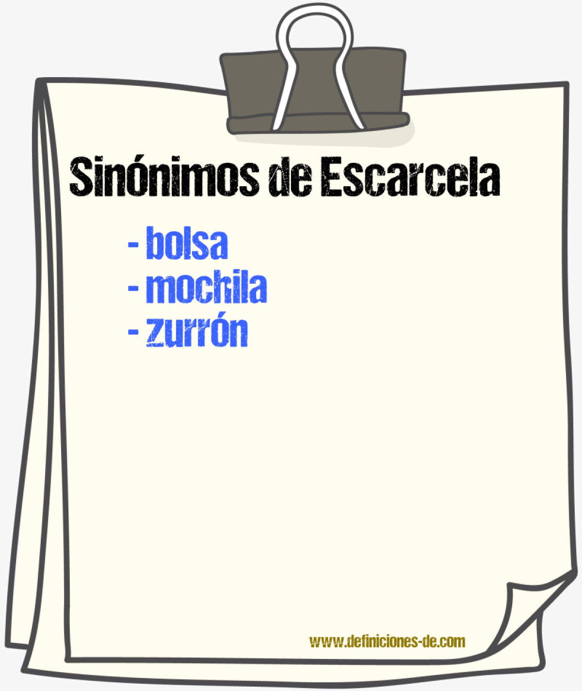 Sinnimos de escarcela