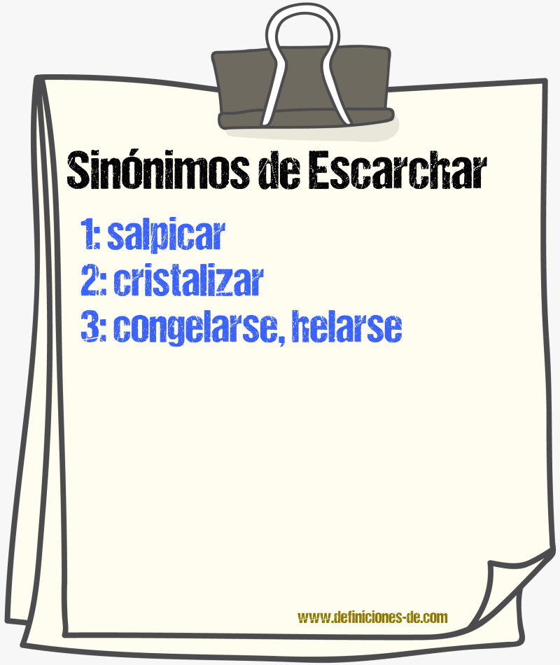 Sinnimos de escarchar