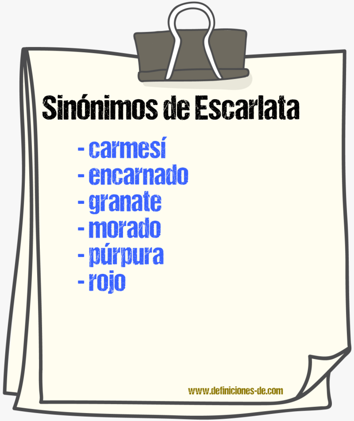 Sinnimos de escarlata