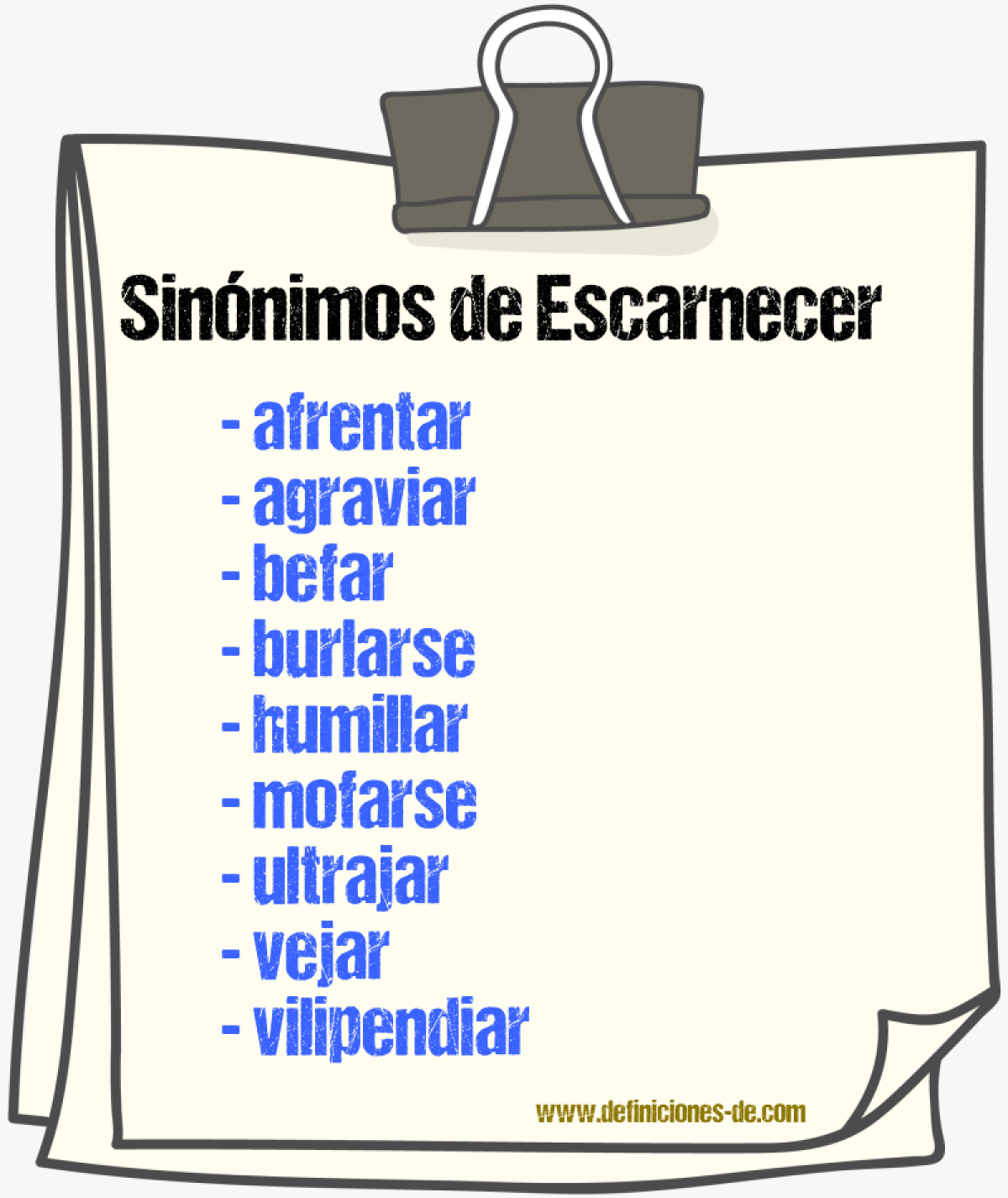 Sinnimos de escarnecer