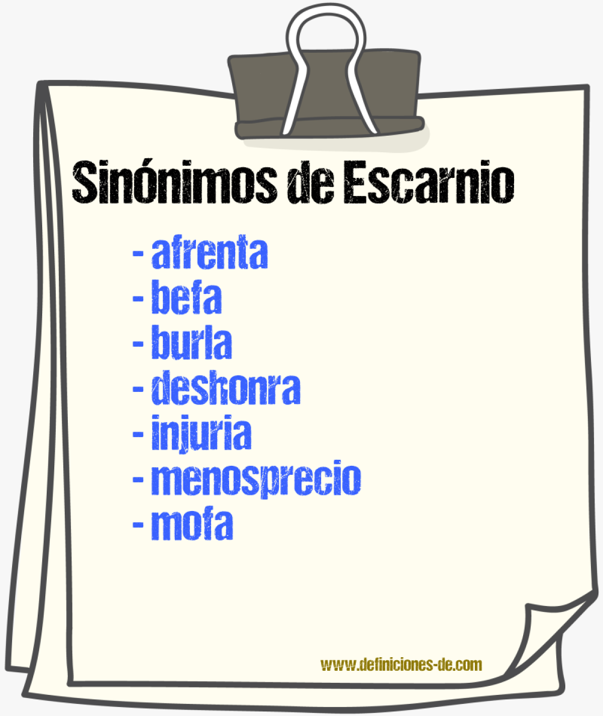 Sinnimos de escarnio