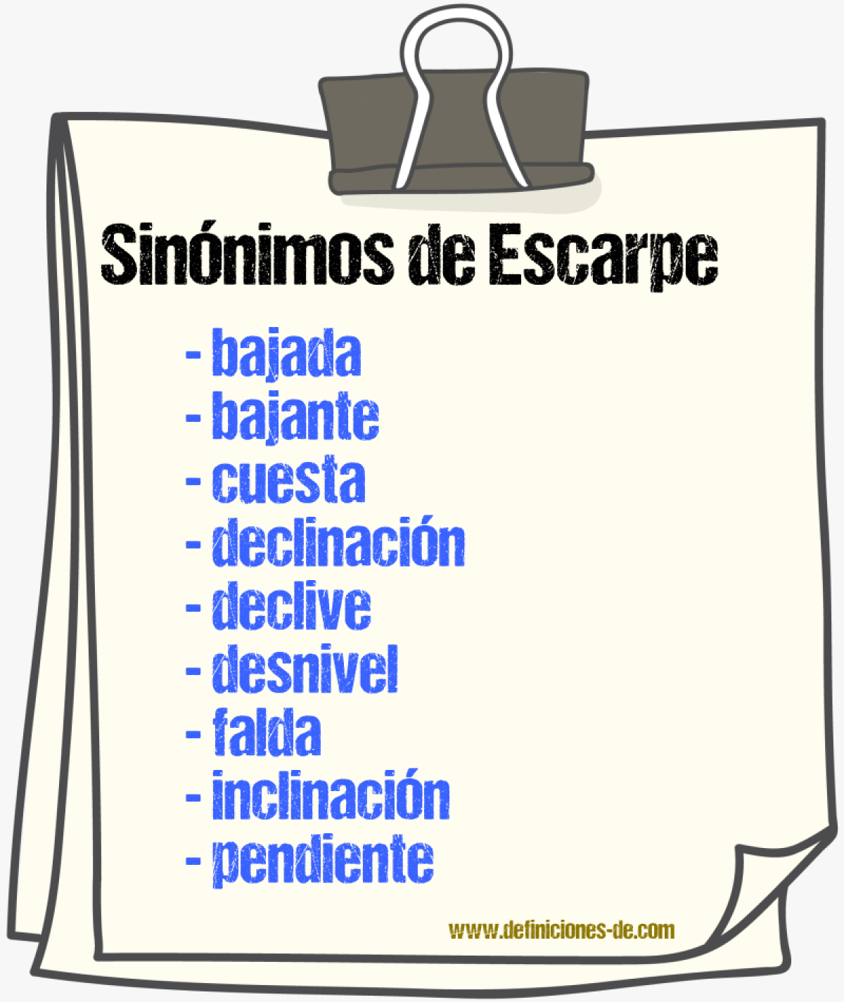 Sinnimos de escarpe