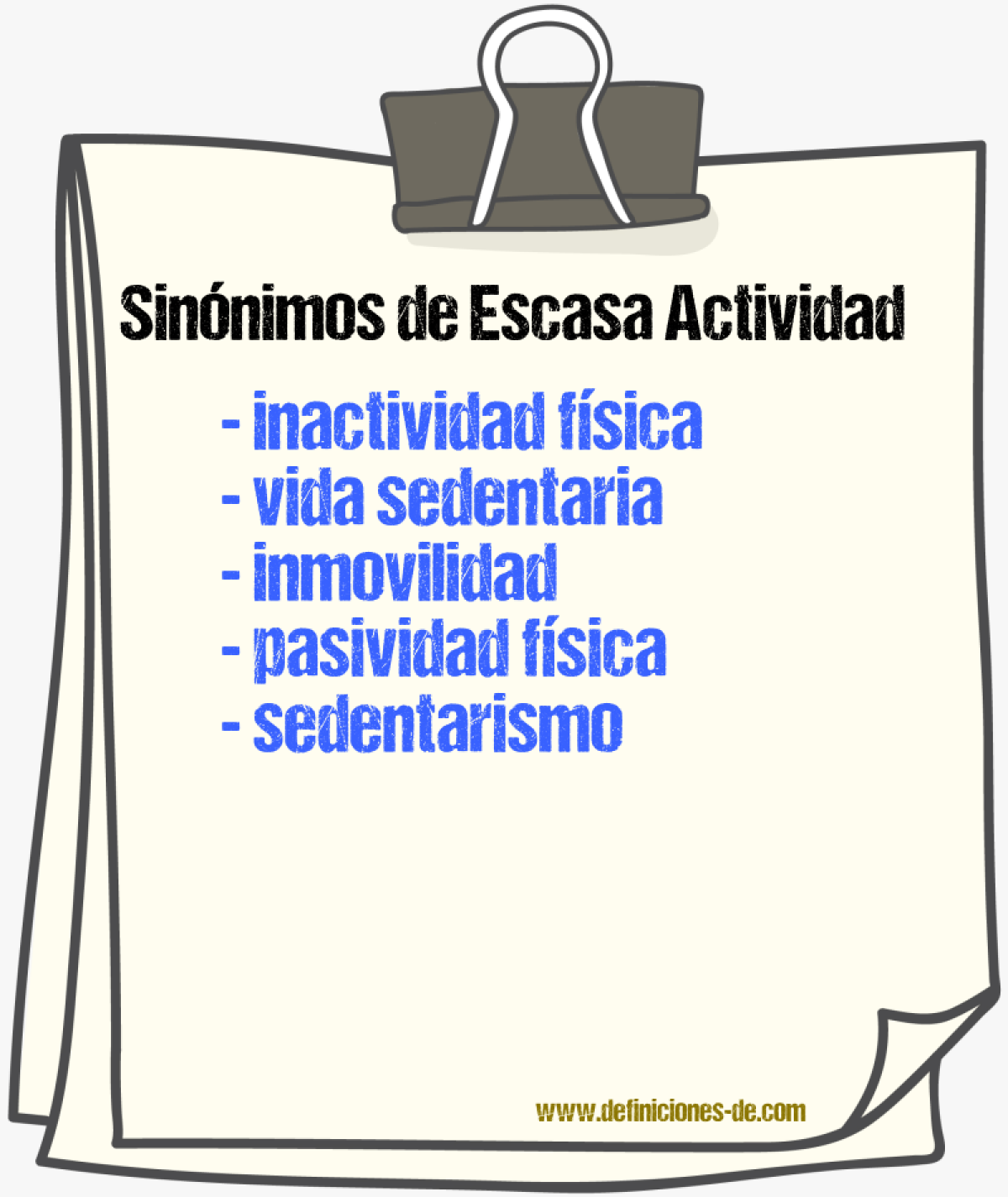 Sinónimos de escasa actividad