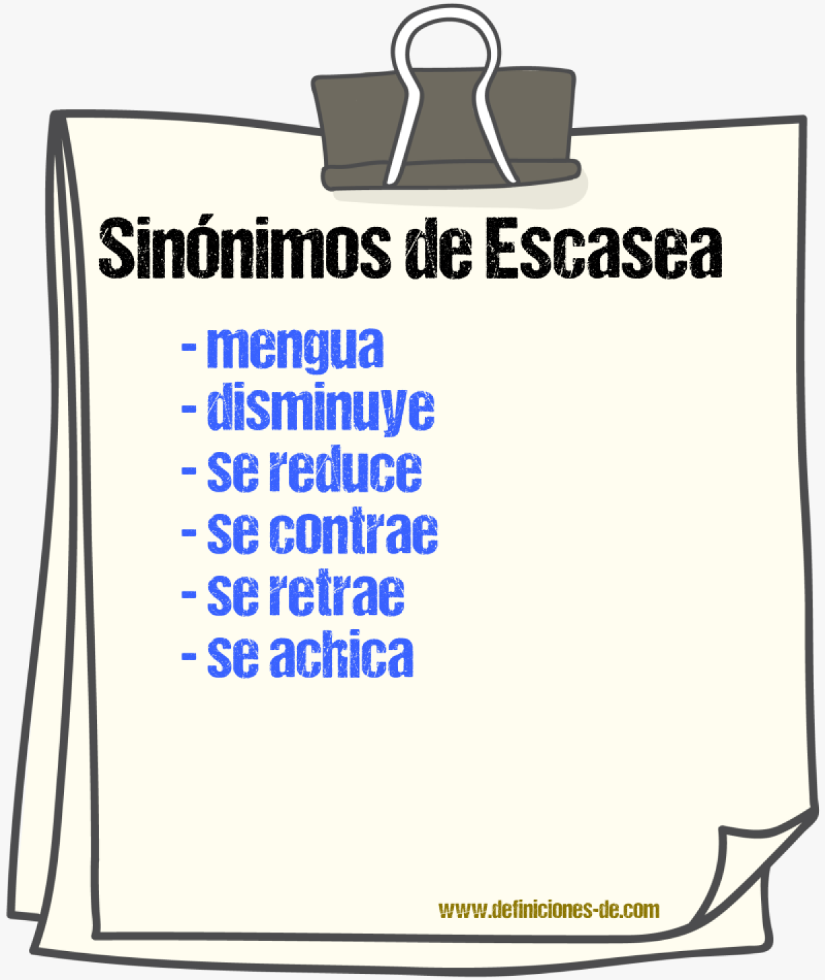 Sinónimos de escasea