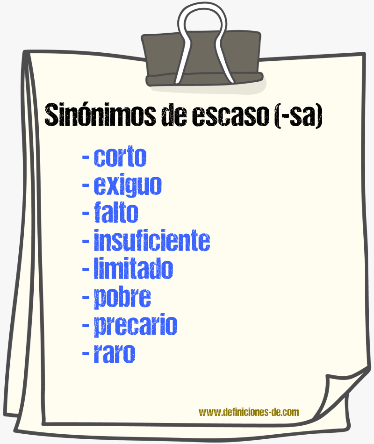 Sinnimos de escaso