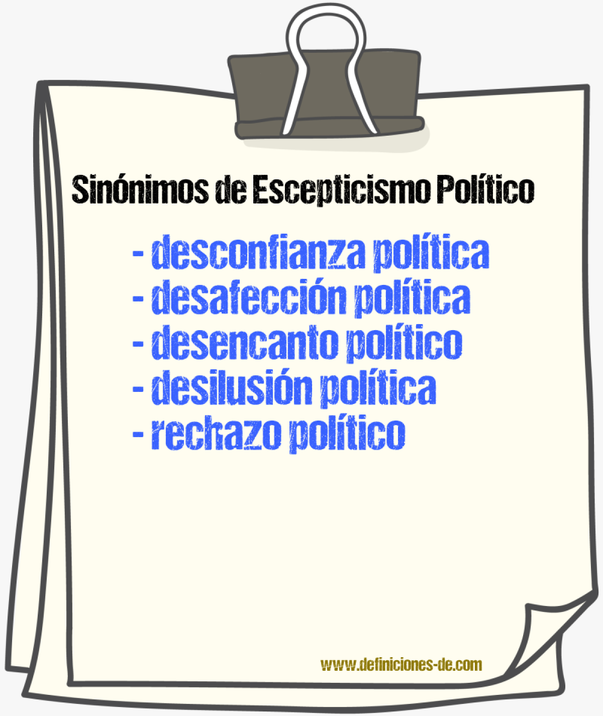 Sinónimos de escepticismo político