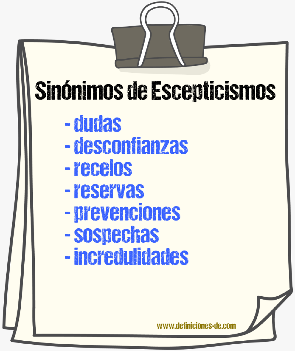 Sinónimos de escepticismos