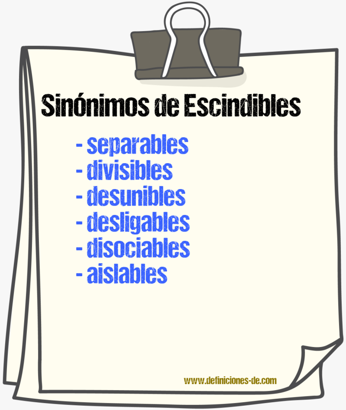 Sinónimos de escindibles