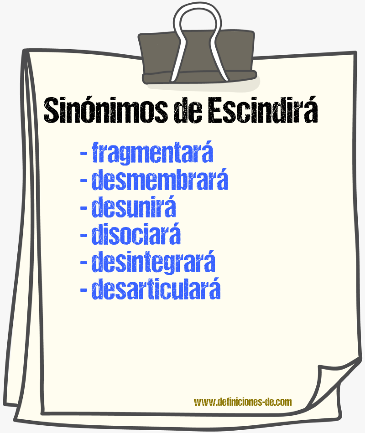 Sinónimos de escindirá