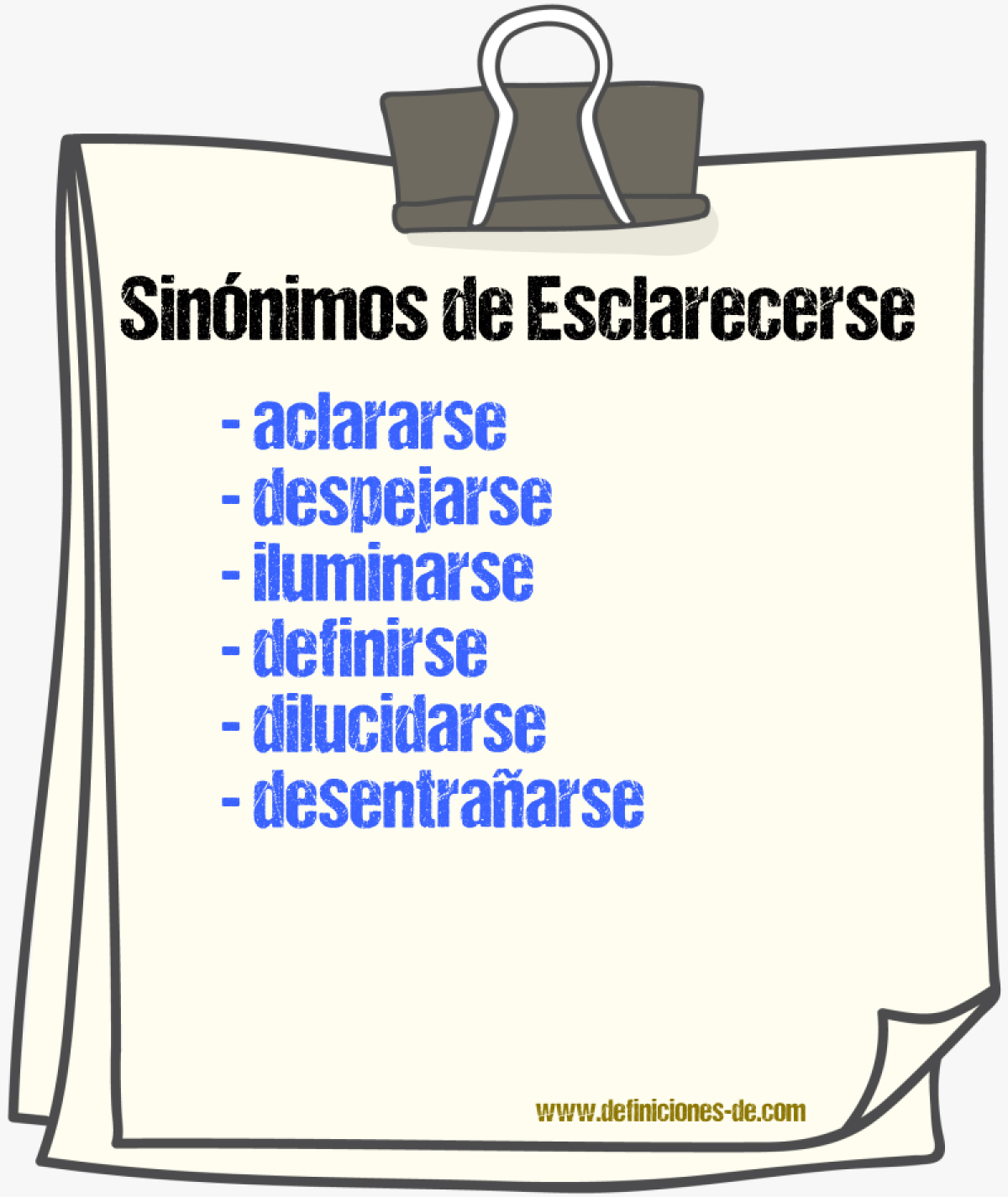 Sinónimos de esclarecerse