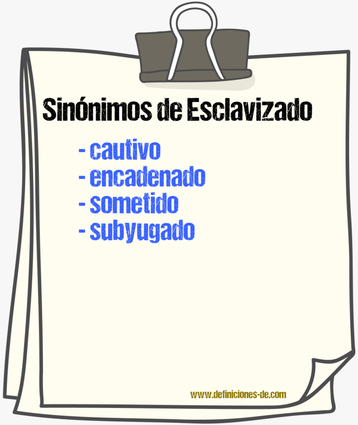 Sinnimos de esclavizado