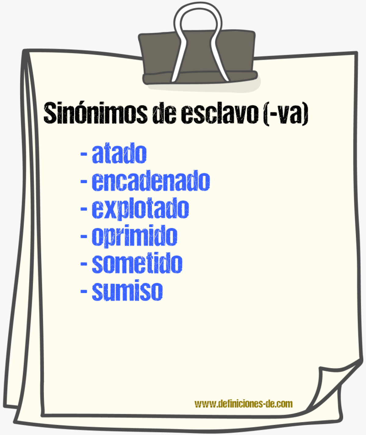 Sinnimos de esclavo