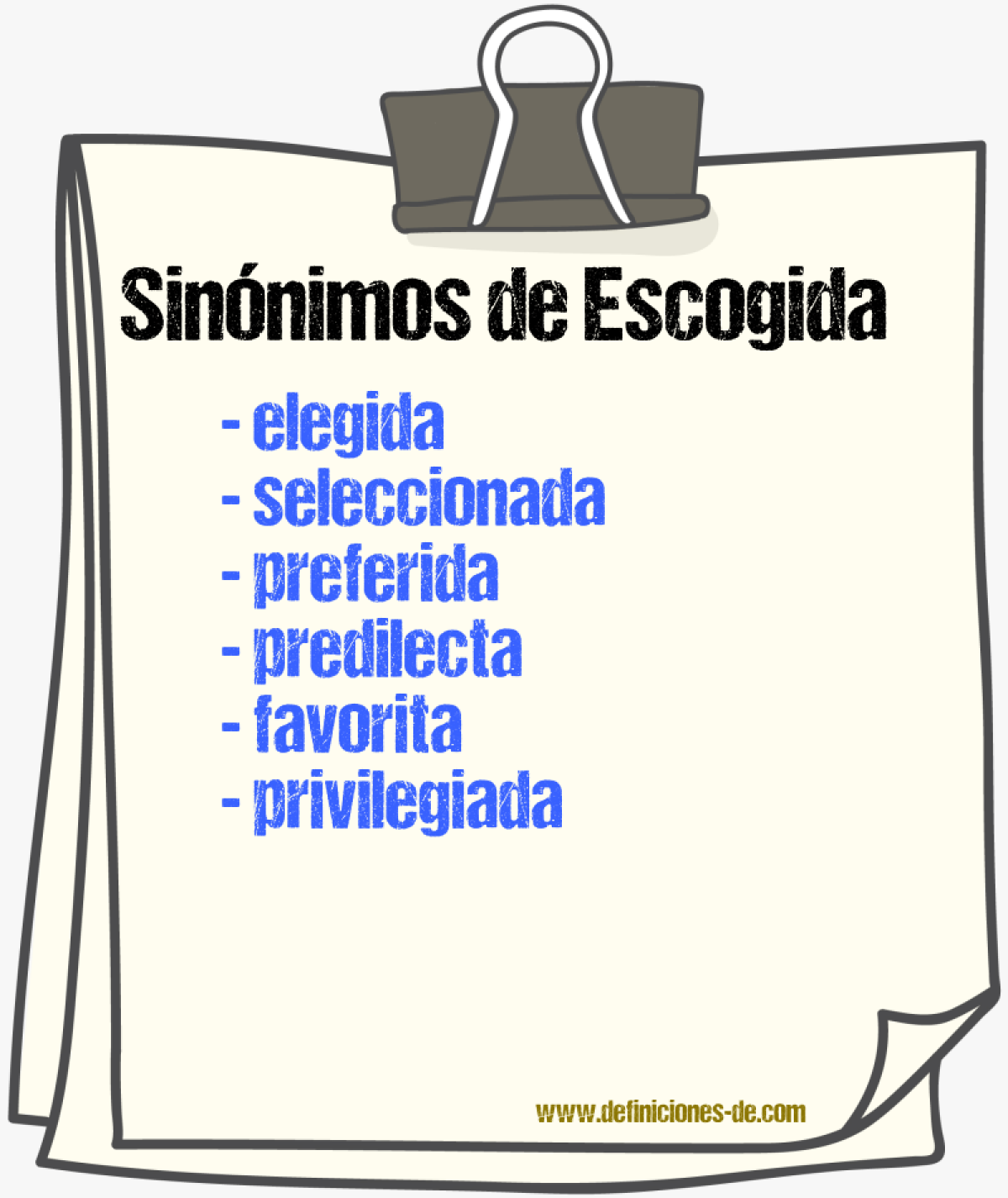 Sinónimos de escogida