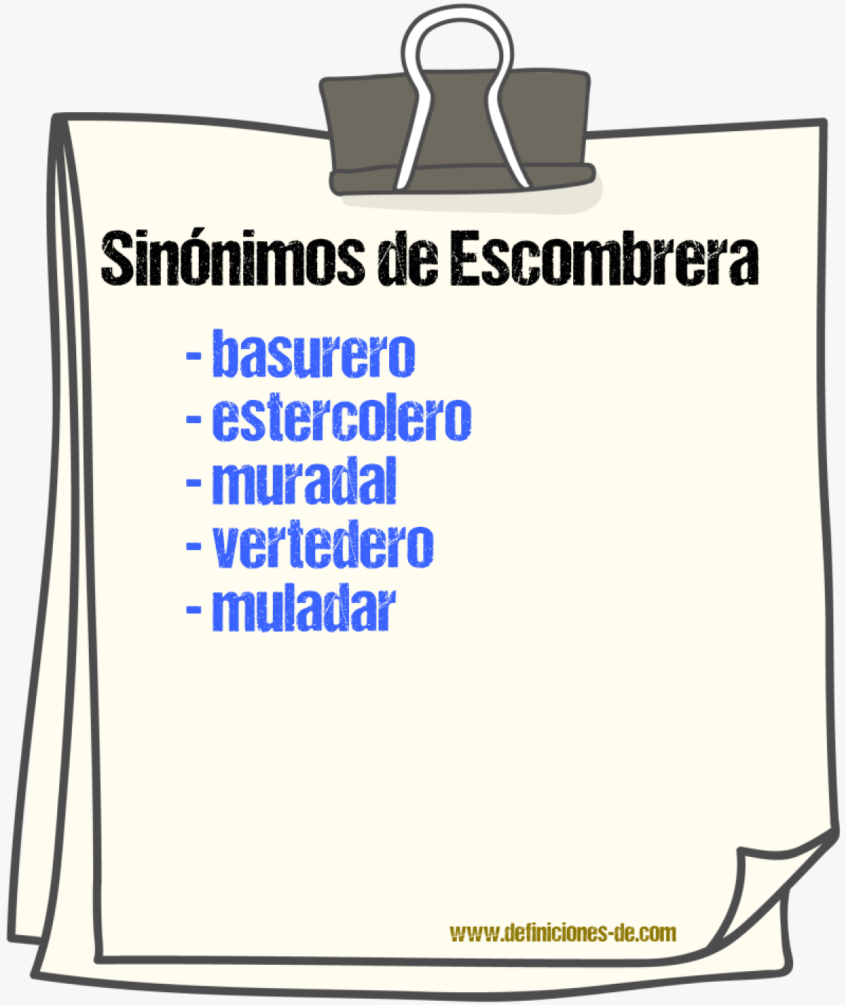 Sinnimos de escombrera