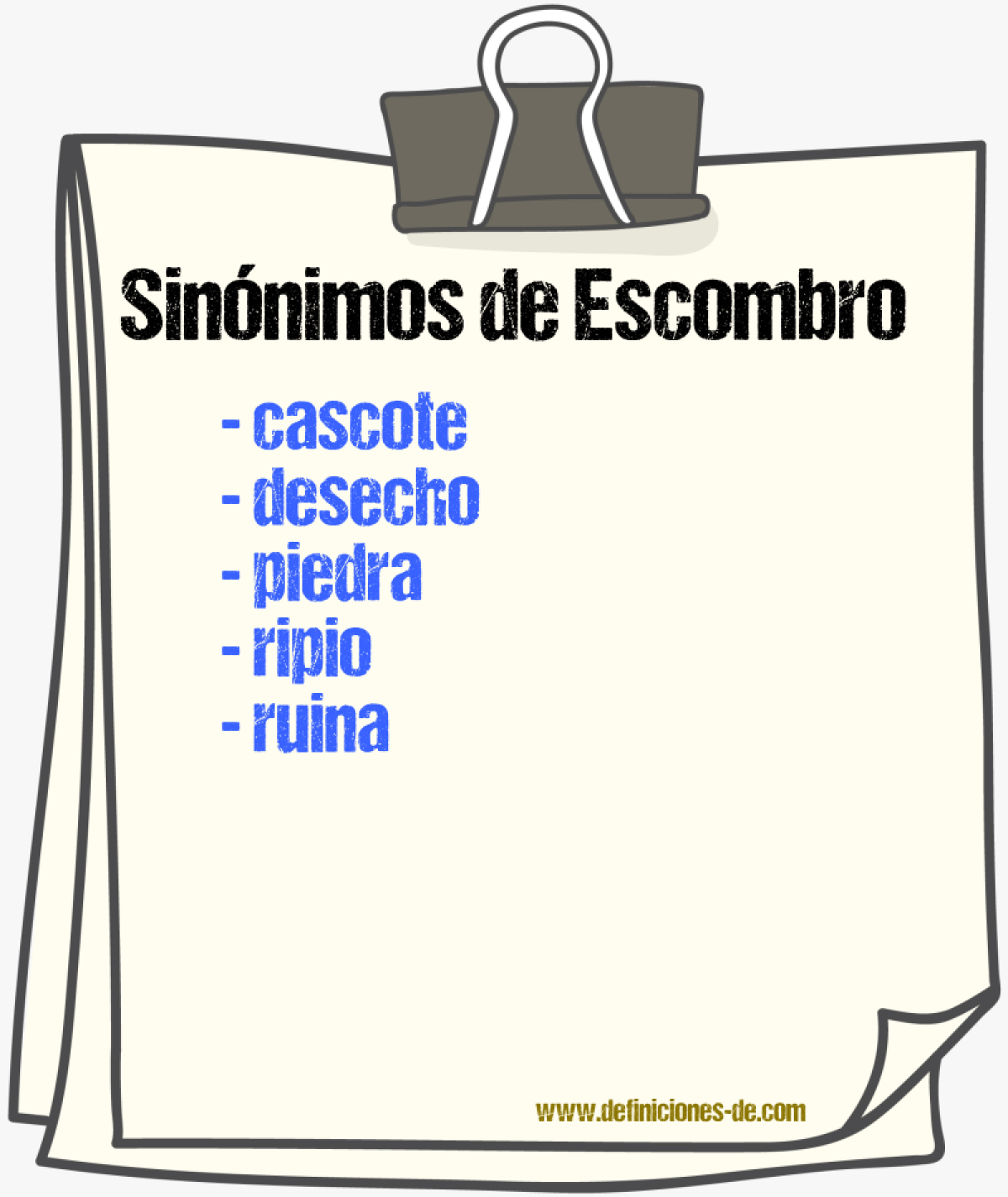 Sinnimos de escombro