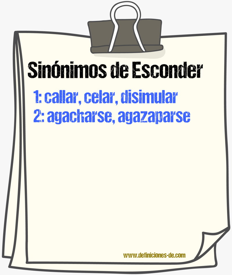 Sinnimos de esconder