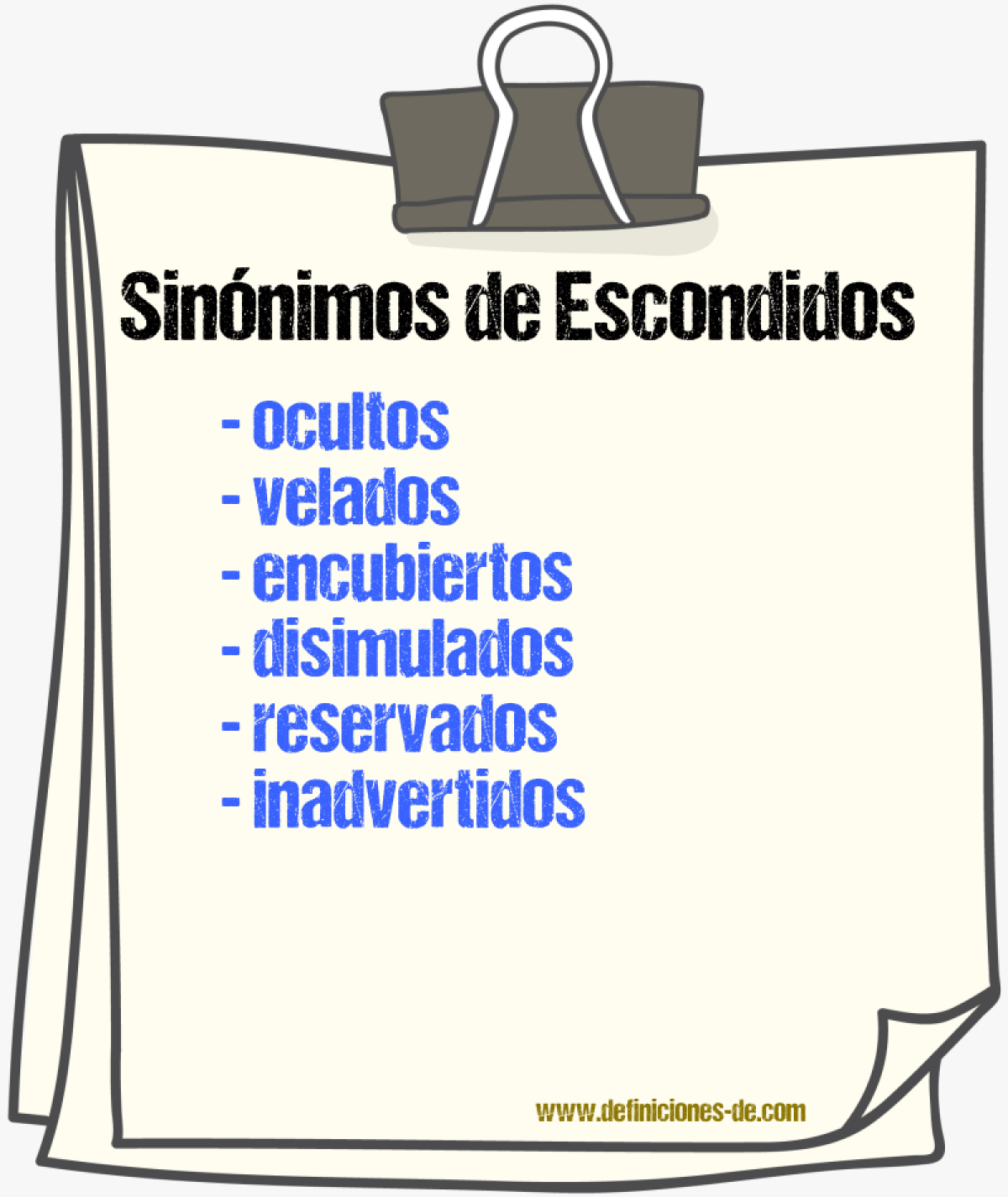 Sinónimos de escondidos