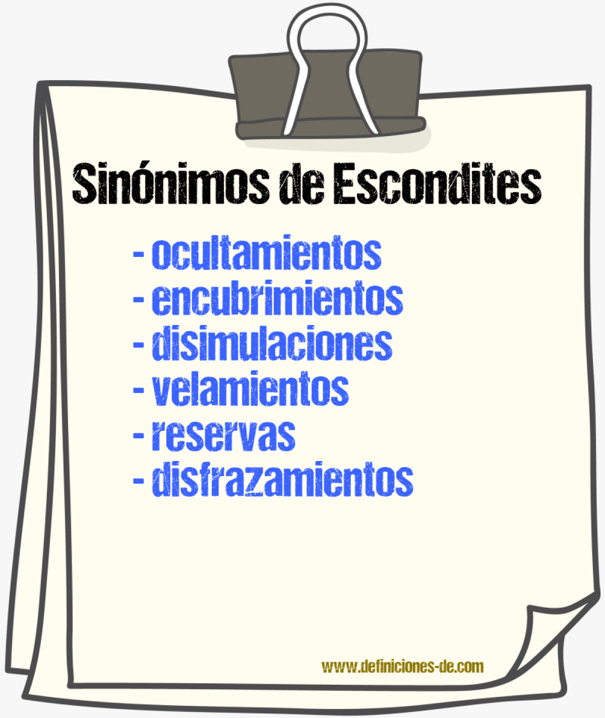 Sinónimos de escondites