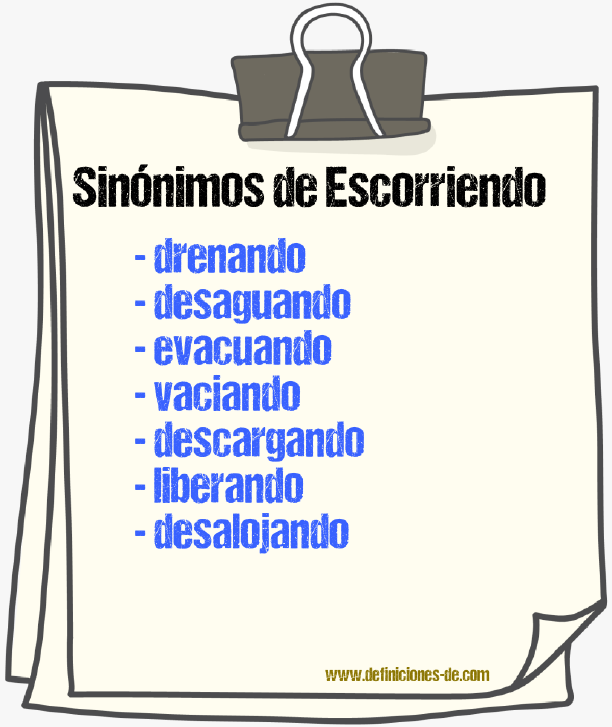 Sinónimos de escorriendo