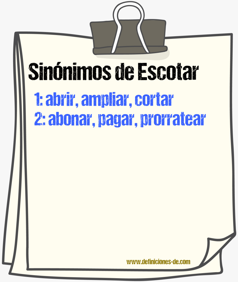 Sinnimos de escotar