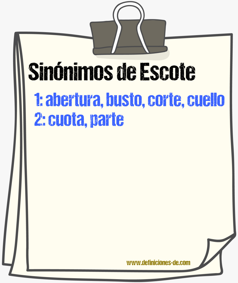 Sinnimos de escote