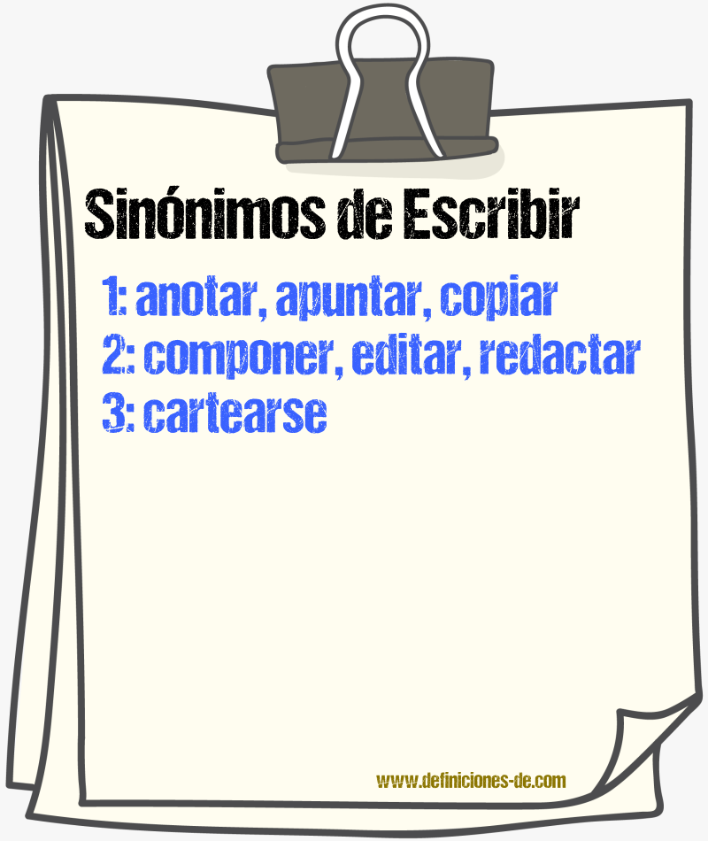 Sinnimos de escribir