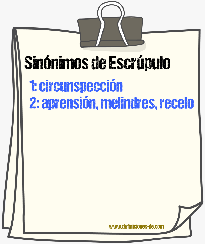 Sinnimos de escrpulo