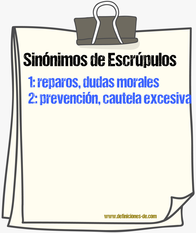 Sinónimos de escrúpulos