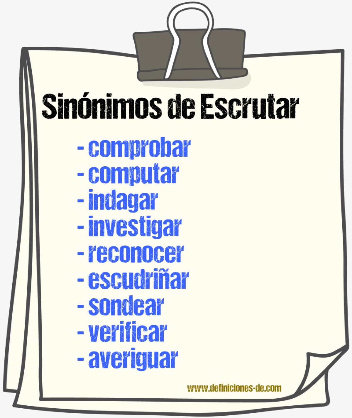 Sinnimos de escrutar